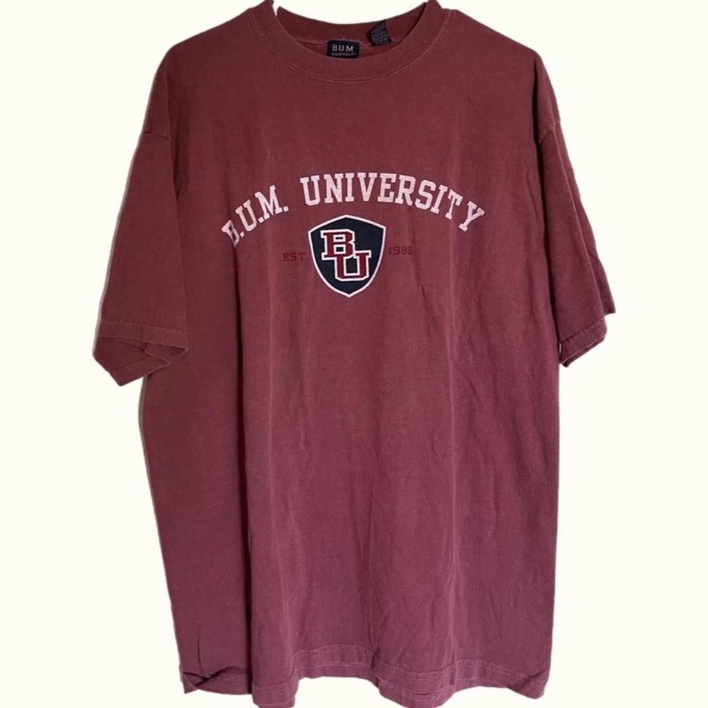 Vintage BUM equipment university college style t shirt